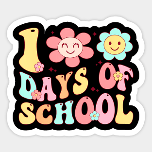 Happy 100Th Day Of School Groovy 100 Days Of School Teacher Sticker